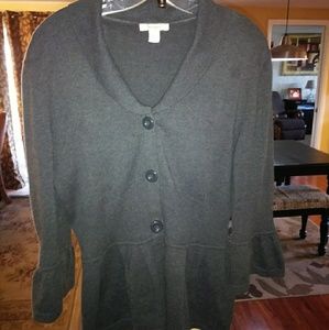 Closet clear out! Dark grey 3 button sweater.